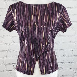 Jamie Nicole Collection Faux Wrap Short Sleeve Top